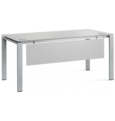 Schreibtisch Basic EVO, 73cm (H), 200x80cm (BxT), rechteckig, lichtgrau / silber