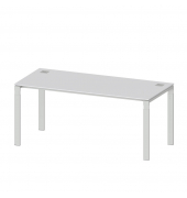 Schreibtisch Comfort EVO, manuell höhenverstellbar, 73-85,5cm (H), 180x80cm (BxT), rechteckig, lichtgrau / silber
