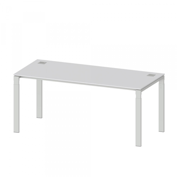 4251635688927 - Schreibtisch 275158 manuell höhenverstellbar  1800mmx800mm (BxT) rechteckig lichtgrau   Alusilber RAL 9006 4251635688927 DES