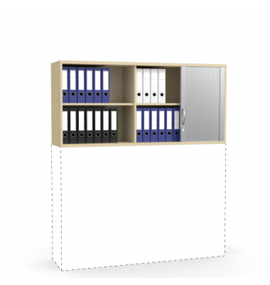 Aufsatzschrank MULTI M pro 278098, abschlie&szlig;bar, 2x2 OH, buche/alusilber, 160x75x42cm (BxHxT)