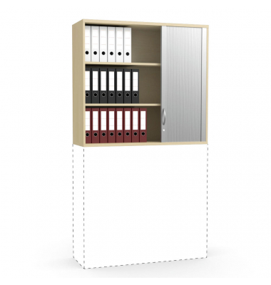 Aufsatzschrank MULTI M pro 270208, abschlie&szlig;bar, 2x3 OH, buche/alusilber, 120x111x42cm (BxHxT)