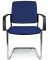 Besucherstuhl VALERA S, blau / chrom, mit Armlehnen, Freischwinger