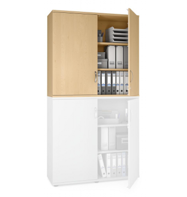 Aufsatzschrank MULTI M pro 278074, abschlie&szlig;bar, 2x3 OH, buche, 120x111x42cm (BxHxT)