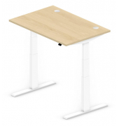 Sitz-Steh-Schreibtisch Comfort Multi M Pro, elektrisch höhenverstellbar, 64-130cm (H), 120x80cm (BxT), rechteckig, buche / weiß