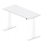Sitz-Steh-Schreibtisch Comfort Multi M Pro, elektrisch höhenverstellbar, 64-130cm (H), 180x80cm (BxT), rechteckig, lichtgrau / w