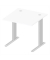 Schreibtisch Basic M MULTI M, 74cm (H), 80x80cm (BxT), quadratisch, weiß / silber