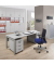 Schreibtisch  Basic MULTI M, 74cm (H), 80x80cm (BxT), quadratisch, lichtgrau / silber
