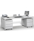 Schreibtisch-Büromöbel-Set BASE L 274107, 72cm (H), 180x80cm (BxT), rechteckig, lichtgrau / lichtgrau