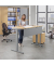 Sitz-Steh-Schreibtisch  MULTI M pro, elektrisch höhenverstellbar, 65-130cm (H), 120x80cm (BxT), rechteckig, buche / silber