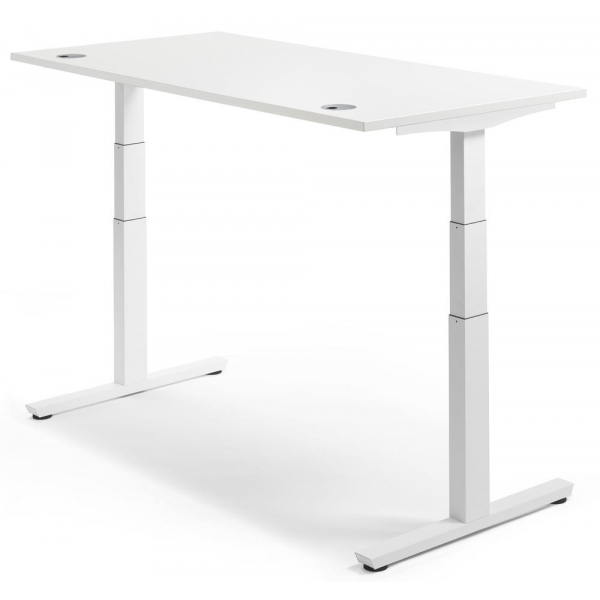 4251747704416 - Sitz-Steh-Schreibtisch 288570 elektrisch höhenverstellbar  1200mmx800mm (BxT) rechteckig weiß   Weiß RAL 9016 4251747704416 