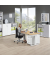 Sitz-Steh-Schreibtisch MULTI M pro, elektrisch höhenverstellbar, 65-130cm (H), 200x80cm (BxT), rechteckig, buche / weiß