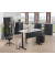 Sitz-Steh-Schreibtisch MULTI M pro, elektrisch höhenverstellbar, 65-130cm (H), 120x80cm (BxT), rechteckig, lichtgrau / schwarz