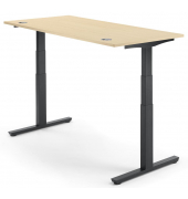 Sitz-Steh-Schreibtisch MULTI M pro, elektrisch höhenverstellbar, 65-130cm (H), 120x80cm (BxT), rechteckig, ahorn / schwarz