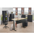 Sitz-Steh-Schreibtisch MULTI M pro, elektrisch höhenverstellbar, 65-130cm (H), 120x80cm (BxT), rechteckig, ahorn / schwarz