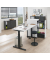 Sitz-Steh-Schreibtisch MULTI M pro, elektrisch höhenverstellbar, 65-130cm (H), 200x80cm (BxT), rechteckig, weiß / schwarz