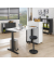 Sitz-Steh-Schreibtisch MULTI M pro, elektrisch höhenverstellbar, 65-130cm (H), 200x80cm (BxT), rechteckig, weiß / schwarz