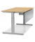 Schreibtisch T-Fu&szlig; MULTI M pro, manuell h&ouml;henverstellbar, 65-85cm (H), 120x80cm (BxT), rechteckig, buche / silber