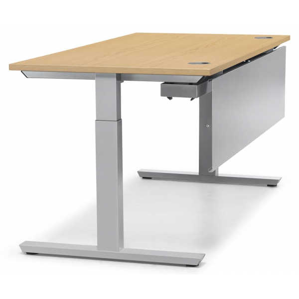 4251747705277 - Schreibtisch T-Fuß MULTI M 288472 manuell höhenverstellbar 65-85cm (H) 120x80cm (BxT) rechteckig buche   silber 42517477052
