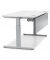 Schreibtisch T-Fuß MULTI M, manuell höhenverstellbar, 65-85cm (H), 180x80cm (BxT), rechteckig, weiß / silber