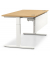 Schreibtisch T-Fuß MULTI M, manuell höhenverstellbar, 65-85cm (H), 80x80cm (BxT), quadratisch, buche / weiß