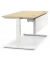 Schreibtisch T-Fu&szlig; MULTI M pro, manuell h&ouml;henverstellbar, 65-85cm (H), 80x80cm (BxT), quadratisch, ahorn / wei&szlig;