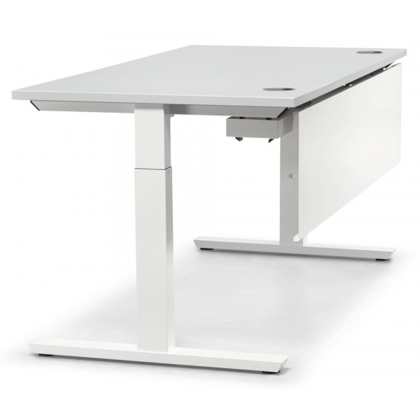 4251747705819 - Schreibtisch T-Fuß MULTI M 288647 manuell höhenverstellbar 65-85cm (H) 180x80cm (BxT) rechteckig lichtgrau   weiß 425174770