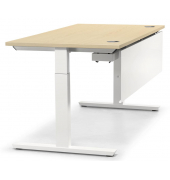 Schreibtisch T-Fuß MULTI M, manuell höhenverstellbar, 65-85cm (H), 180x80cm (BxT), rechteckig, ahorn / weiß