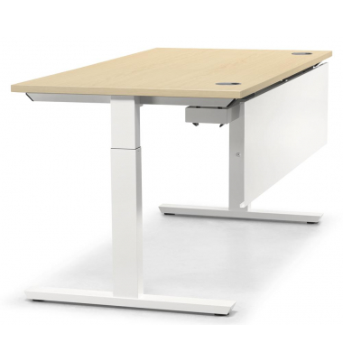 Schreibtisch T-Fuß MULTI M, manuell höhenverstellbar, 65-85cm (H), 180x80cm (BxT), rechteckig, ahorn / weiß Schreibtisch T-Fuß MULTI M, manuell höhenverstellbar, 65-85cm (H), 180x80cm (BxT), rechteckig, ahorn / weiß