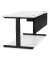Schreibtisch T-Fu&szlig; MULTI M pro, manuell h&ouml;henverstellbar, 65-85cm (H), 80x80cm (BxT), quadratisch, wei&szlig; / schwarz