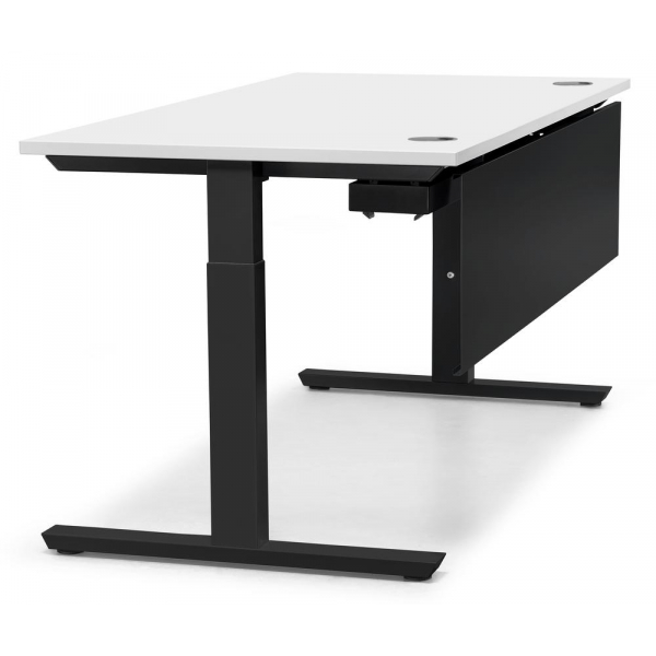 4251747706328 - Schreibtisch T-Fuß MULTI M 288794 manuell höhenverstellbar 65-85cm (H) 160x80cm (BxT) rechteckig weiß   schwarz 42517477063