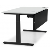 Schreibtisch T-Fuß MULTI M, manuell höhenverstellbar, 65-85cm (H), 180x80cm (BxT), rechteckig, lichtgrau / schwarz