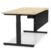 Schreibtisch T-Fuß MULTI M, manuell höhenverstellbar, 65-85cm (H), 200x80cm (BxT), rechteckig, ahorn / schwarz