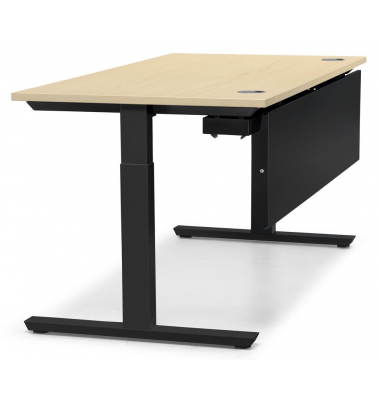 Schreibtisch T-Fu&szlig; MULTI M pro, manuell h&ouml;henverstellbar, 65-85cm (H), 200x80cm (BxT), rechteckig, ahorn / schwarz