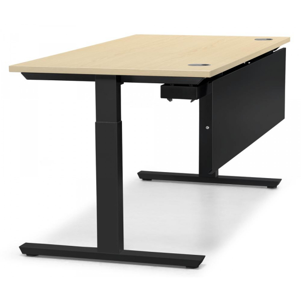 4251747706472 - Schreibtisch T-Fuß MULTI M 288809 manuell höhenverstellbar 65-85cm (H) 200x80cm (BxT) rechteckig ahorn   schwarz 4251747706