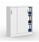 Schiebet&uuml;renschrank MULTI M 273439, abschlie&szlig;bar, 2x3 OH, wei&szlig;, 100x114,5x42cm (BxHxT)