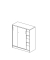 Schiebet&uuml;renschrank MULTI M 273439, abschlie&szlig;bar, 2x3 OH, wei&szlig;, 100x114,5x42cm (BxHxT)