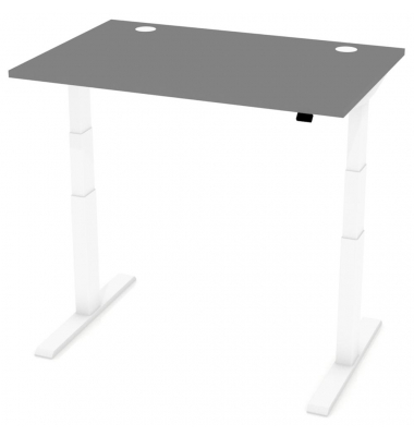 Sitz-Steh-Schreibtisch Comfort EVO, elektrisch h&ouml;henverstellbar, 64-130cm (H), 120x80cm (BxT), rechteckig, anthrazit / wei&szlig;