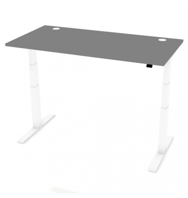 Sitz-Steh-Schreibtisch Comfort EVO, elektrisch h&ouml;henverstellbar, 64-130cm (H), 160x80cm (BxT), rechteckig, anthrazit / wei&szlig;