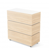 Empfamgstheke LITTLE PEARL eiche hell mit Rollen 106x50,5cm 