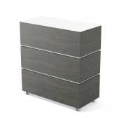 Empfangstheke LITTLE PEARL eiche dunkel wei&szlig; mit Rollen 106x50,5cm 