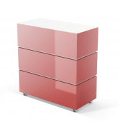 Empfamgstheke LITTLE PEARL rot wei&szlig; mit Rollen 106x50,5cm 