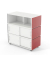 Empfamgstheke LITTLE PEARL rot wei&szlig; mit Rollen 106x50,5cm 