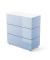 Empfangstheke LITTLE PEARL hellblau wei&szlig; mit Rollen 106x50,5cm 