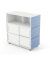 Empfangstheke LITTLE PEARL hellblau wei&szlig; mit Rollen 106x50,5cm 