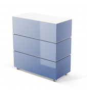 Empfangstheke LITTLE PEARL blau wei&szlig; mit Rollen 106x50,5cm 