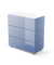 Empfangstheke LITTLE PEARL blau wei&szlig; mit Rollen 106x50,5cm 