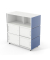 Empfangstheke LITTLE PEARL blau wei&szlig; mit Rollen 106x50,5cm 