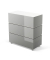 Empfangstheke LITTLE PEARL Grau Wei&szlig; mit Rollen 106x50,5cm 