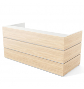Empfangstheke PEARL eiche hell wei&szlig; 240x105cm 
