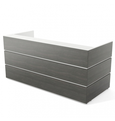 Empfangstheke PEARL eiche dunkel wei&szlig; 240x105cm 